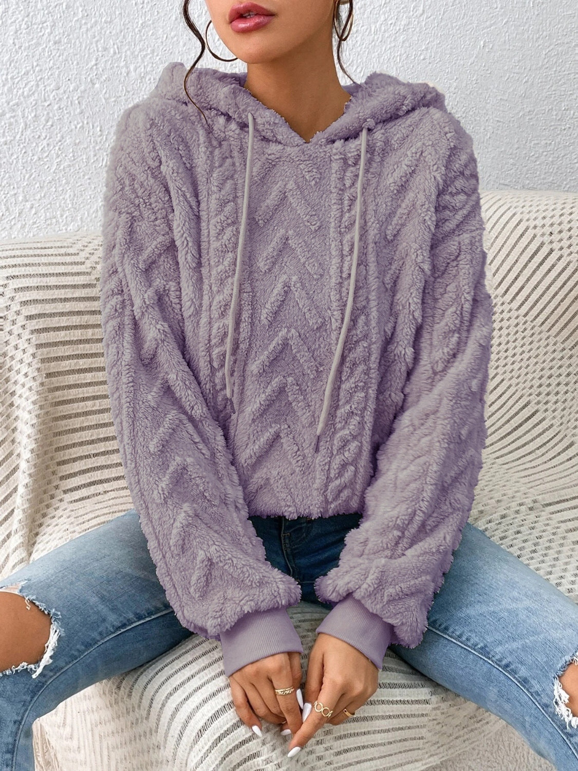 Drawstring Long Sleeve Hoodie - Premium Hoodies from Trendsi - Just $28.74! Shop now at Craftklart.store