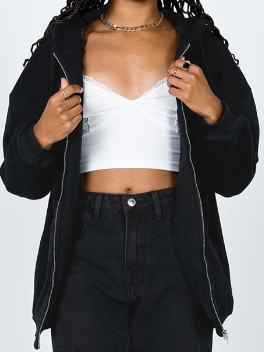Women's Sumer Zip-Up Drawstring Hoodie - Premium Hoodie from Trendsi - Just $26.53! Shop now at Craftklart.store
