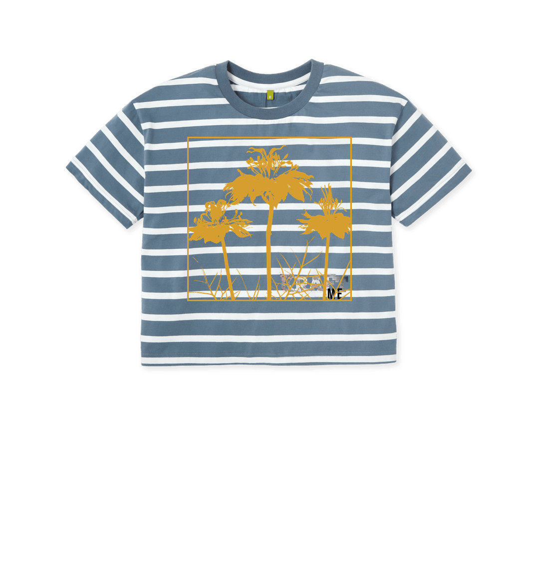 Blue Stripes Printed T-shirt Front