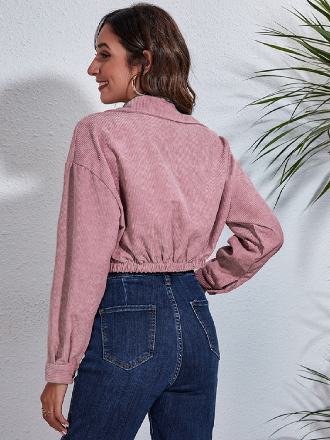 Collared Neck Dropped Shoulder Buttoned Jacket - Premium Jacket from Trendsi - Just $19.89! Shop now at Craftklart.store