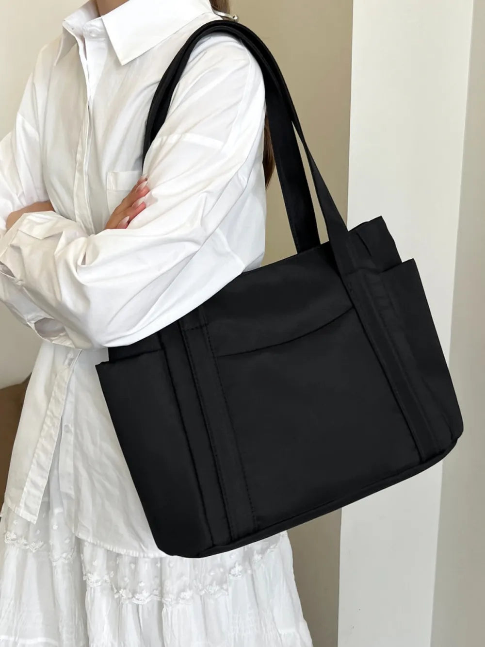 Oxford Cloth Tote Bag with Zipper - Premium from Trendsi - Just $19.05! Shop now at Craftklart.store
