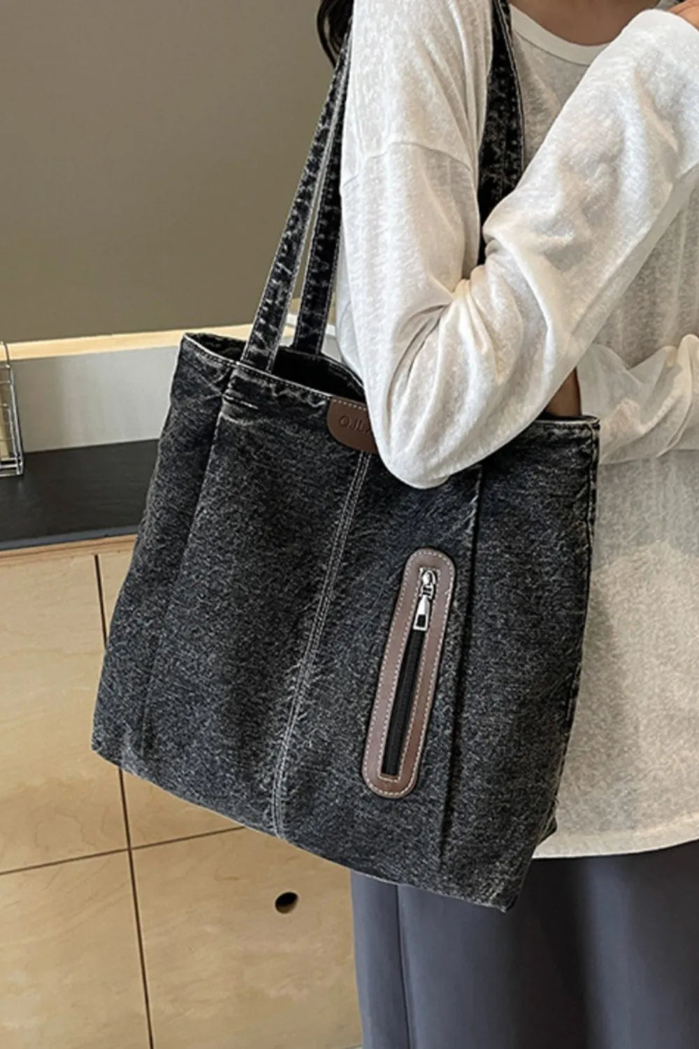 Medium Denim Tote Bag - Premium from Trendsi - Just $20.47! Shop now at Craftklart.store