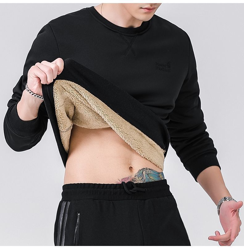 Fleece Lined Thick Round Neck Top - Craftklart.store