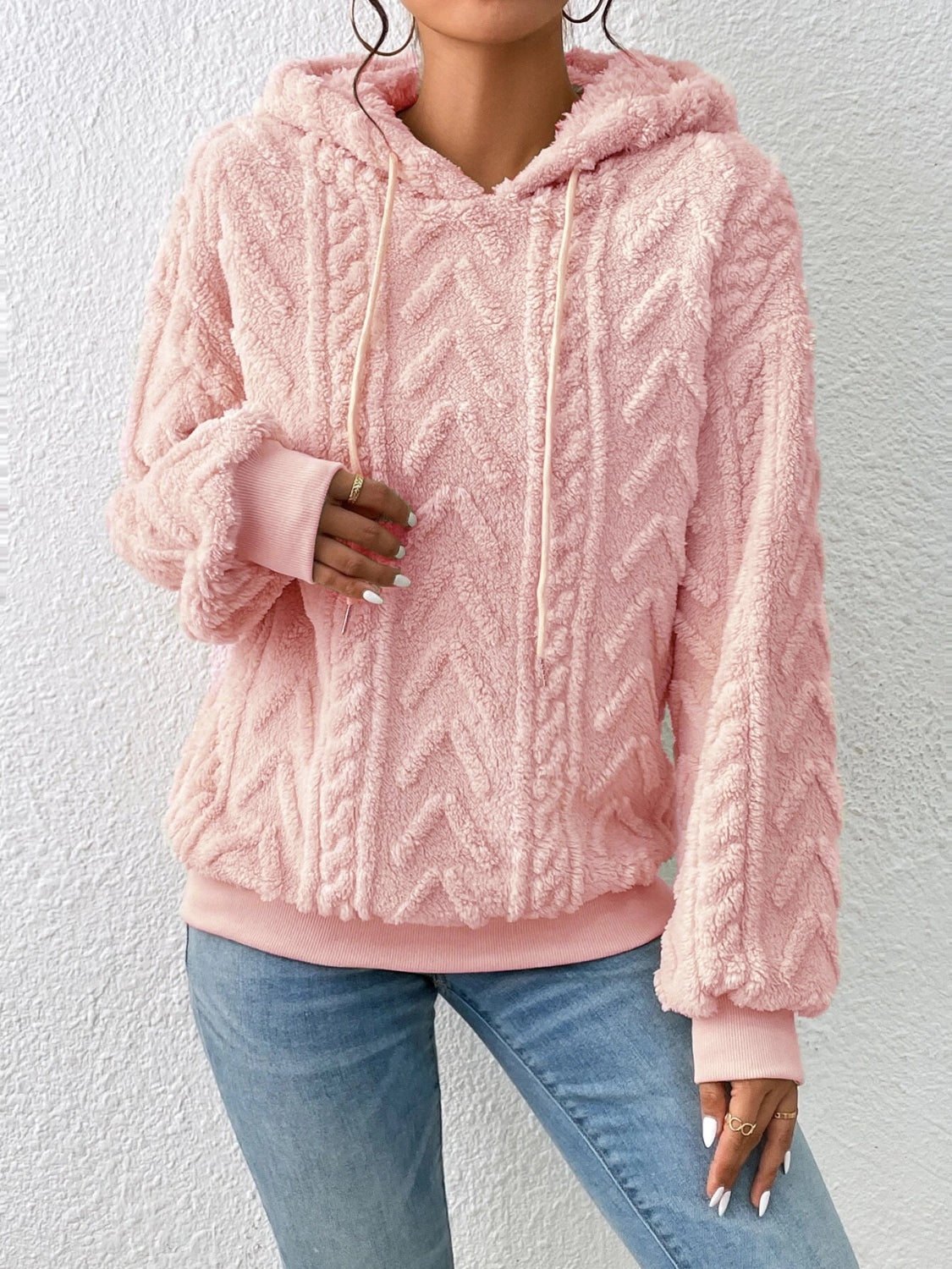Drawstring Long Sleeve Hoodie - Premium Hoodies from Trendsi - Just $28.74! Shop now at Craftklart.store