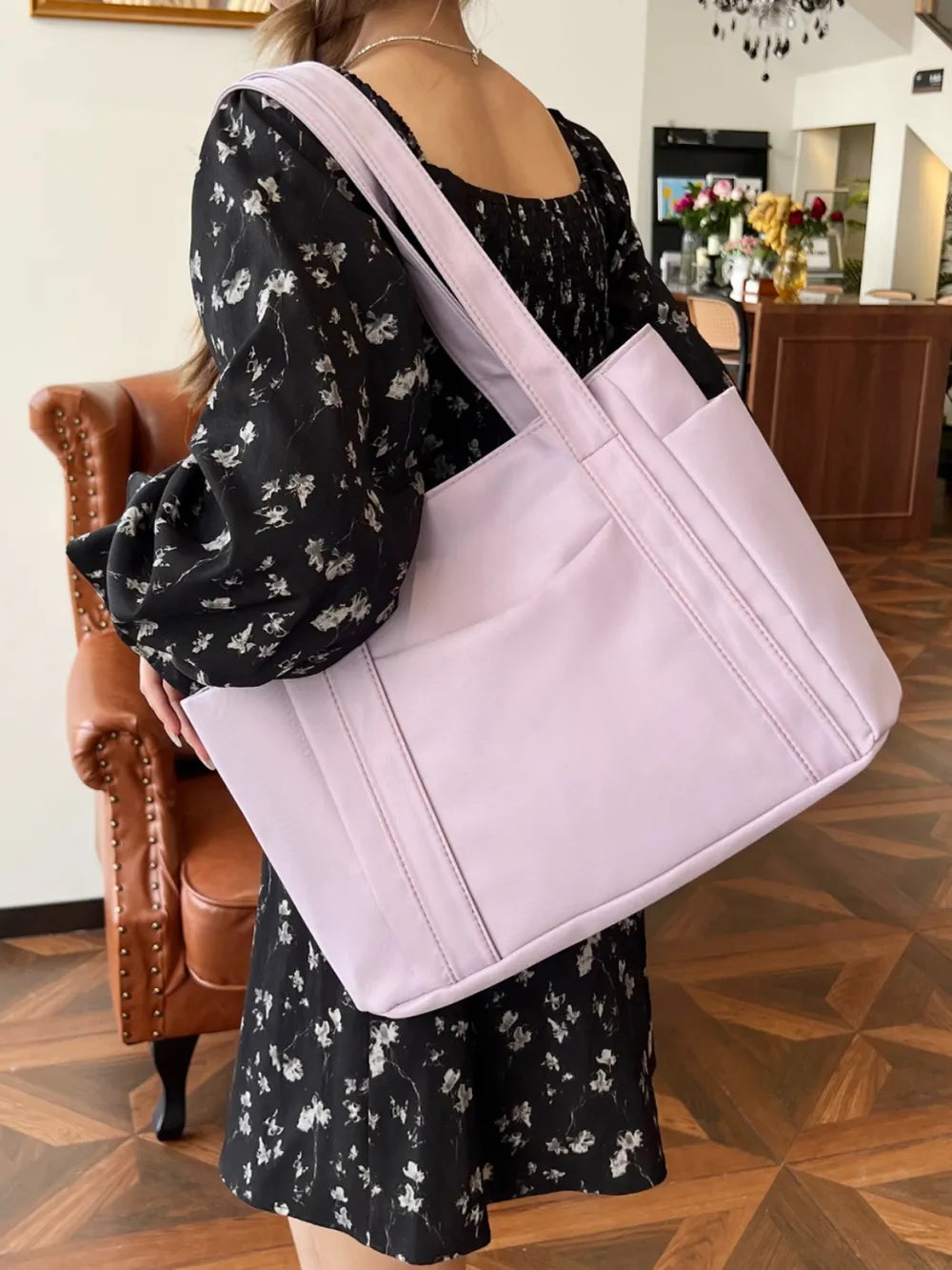 Oxford Cloth Tote Bag with Zipper - Premium from Trendsi - Just $19.05! Shop now at Craftklart.store
