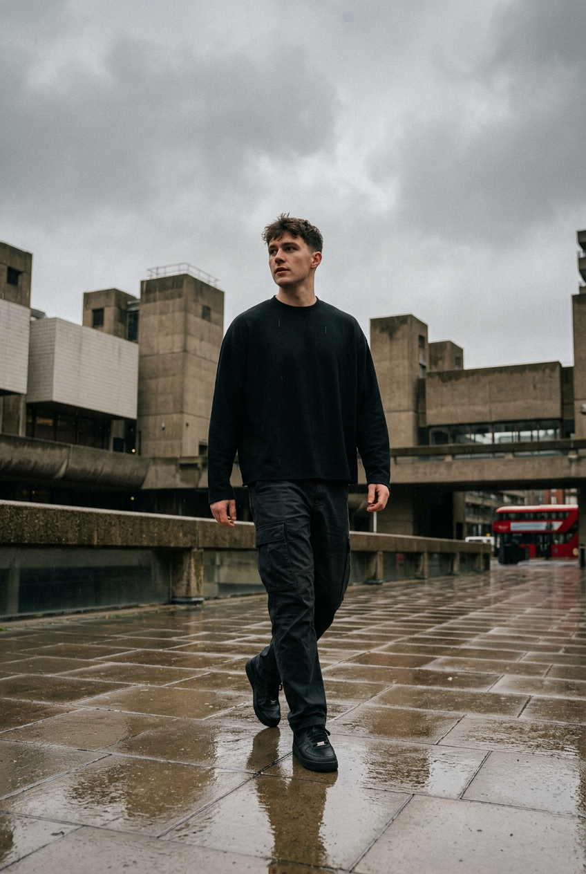 Unisex raw edge long sleeve T-shirt by ODMPOD, featuring a casual sweater design with raw hem details.