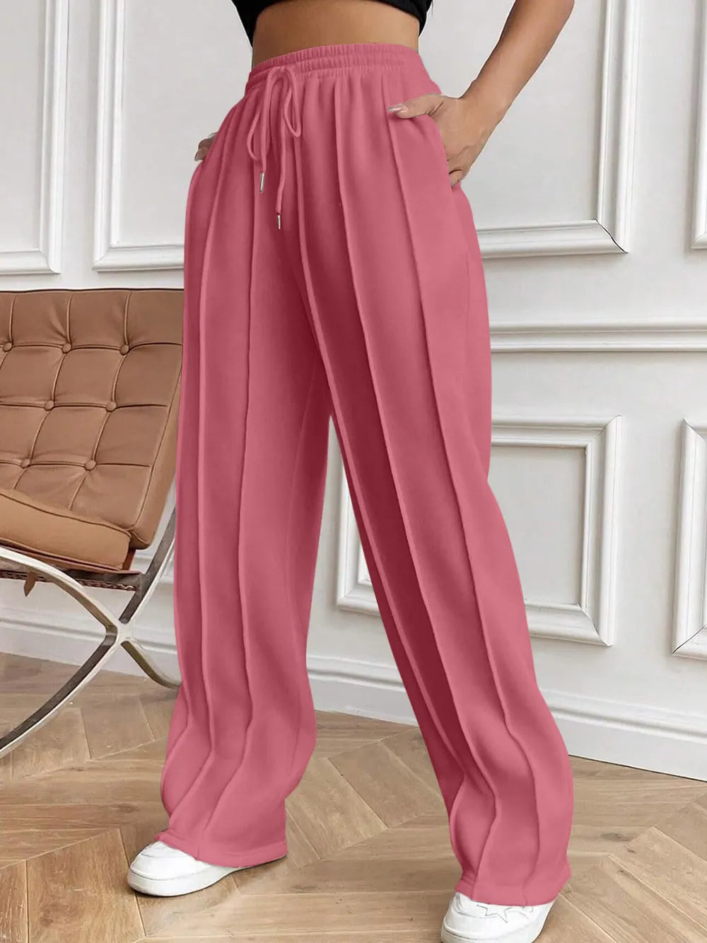 Drawstring Elastic Waist Pants with Pockets - Premium Pants from Trendsi - Just $26.74! Shop now at Craftklart.store