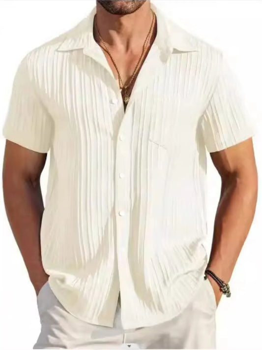 Men's Full Size Button Up Short Sleeve Shirt Plus Size - Premium Polo from Trendsi - Just $20.44! Shop now at Craftklart.store