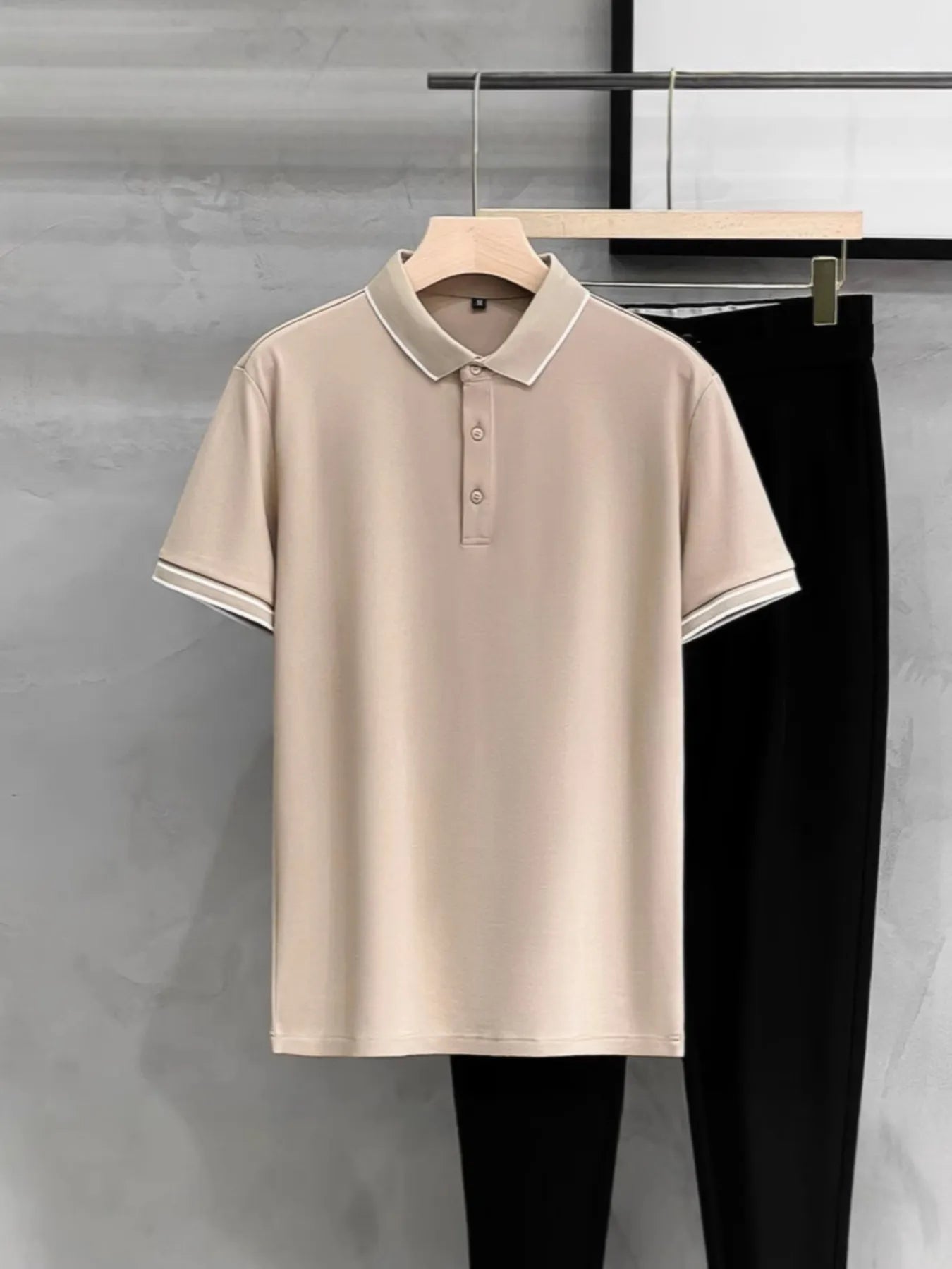 Men's Plus Size Contrast Trim Short Sleeve Polo - Premium Polo Shirt from Trendsi - Just $18.92! Shop now at Craftklart.store
