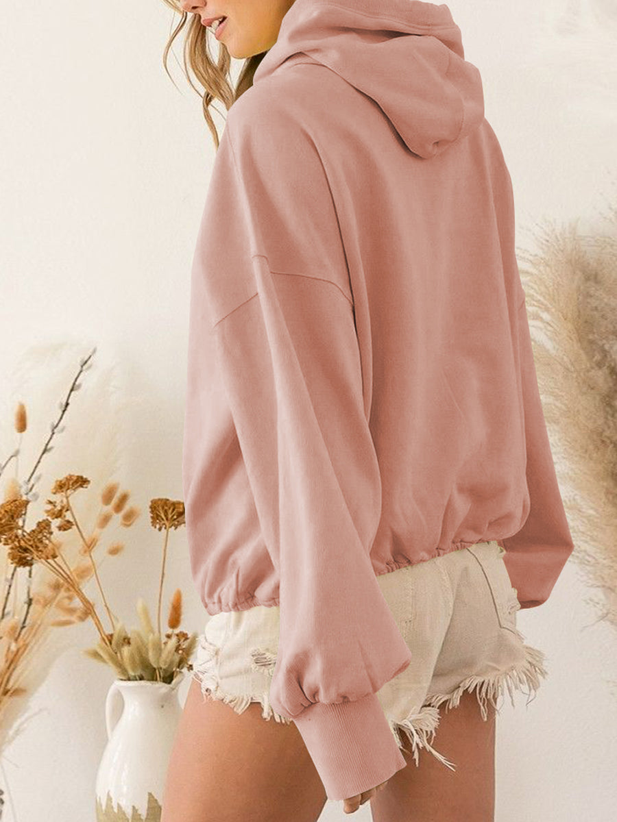 Zip-Up Dropped Shoulder Hoodie - Premium Hoodie from Trendsi - Just $30.95! Shop now at Craftklart.store