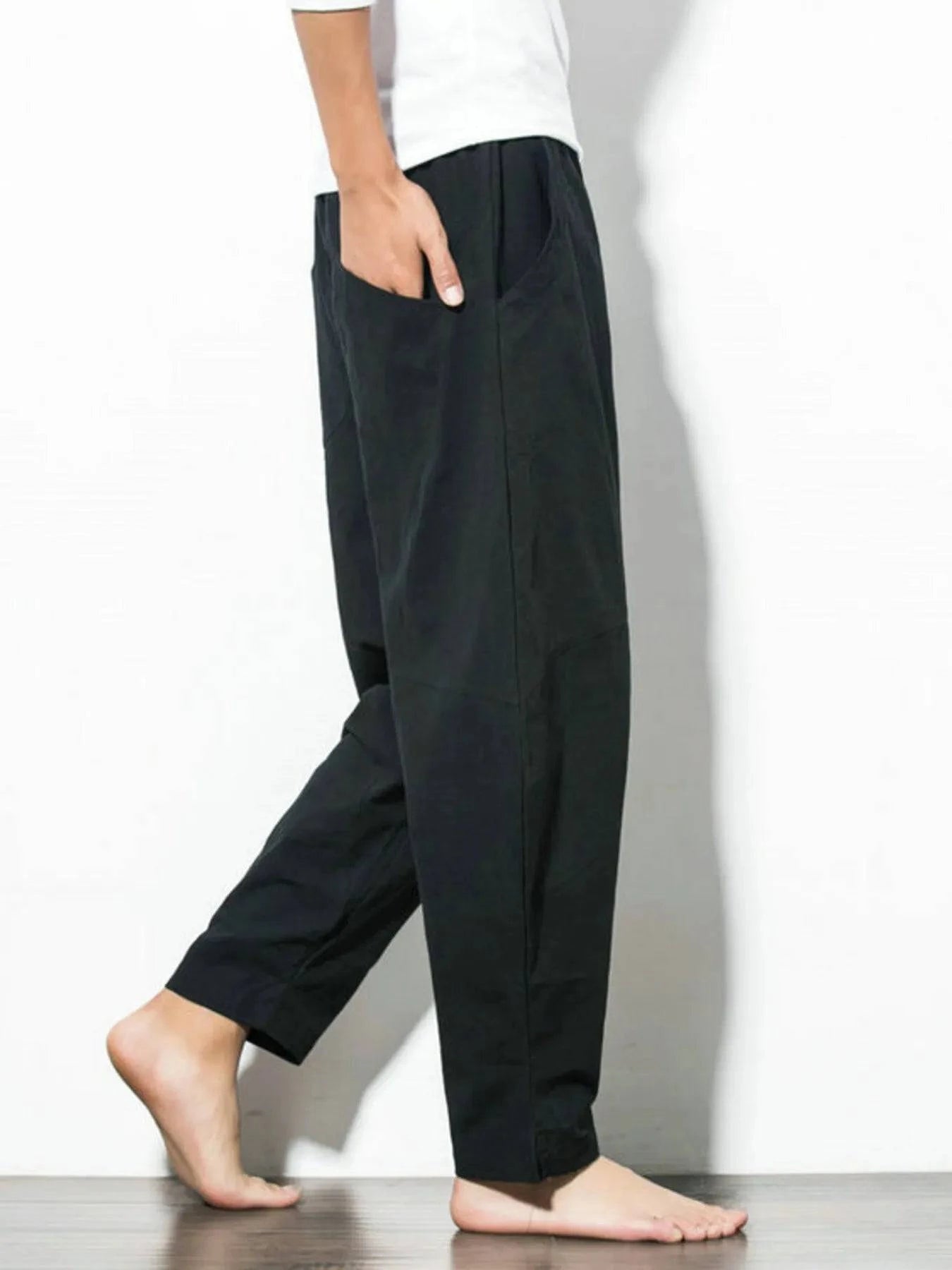 Men's Plus Size Casual Drawstring Wide Leg Pants | Minimalist Streetwear | Craftklart