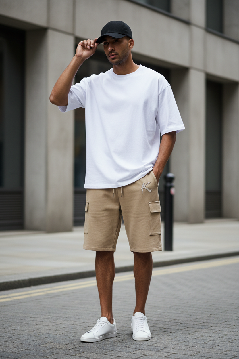 Unisex Drawstring Cargo Shorts