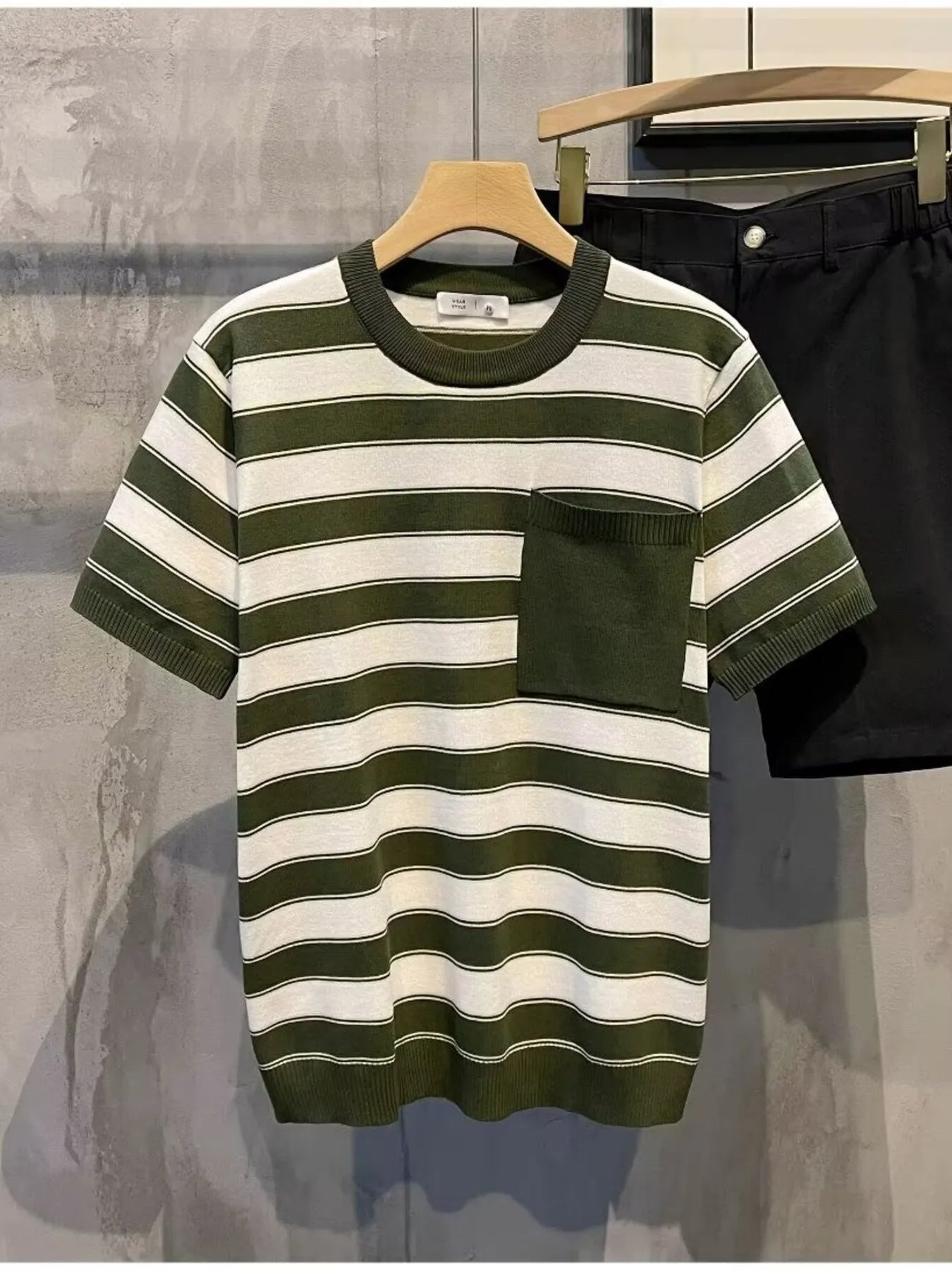 Men's Full Size Classic Striped Pocket T-Shirt Plus Size - Premium T-Shirt from Trendsi - Just $21.85! Shop now at Craftklart.store