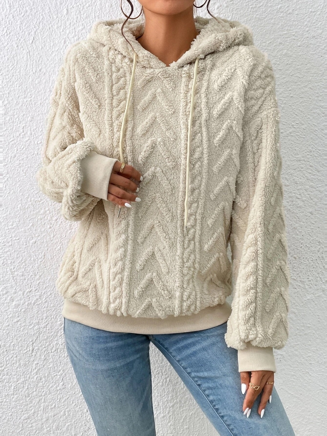Drawstring Long Sleeve Hoodie - Premium Hoodies from Trendsi - Just $28.74! Shop now at Craftklart.store