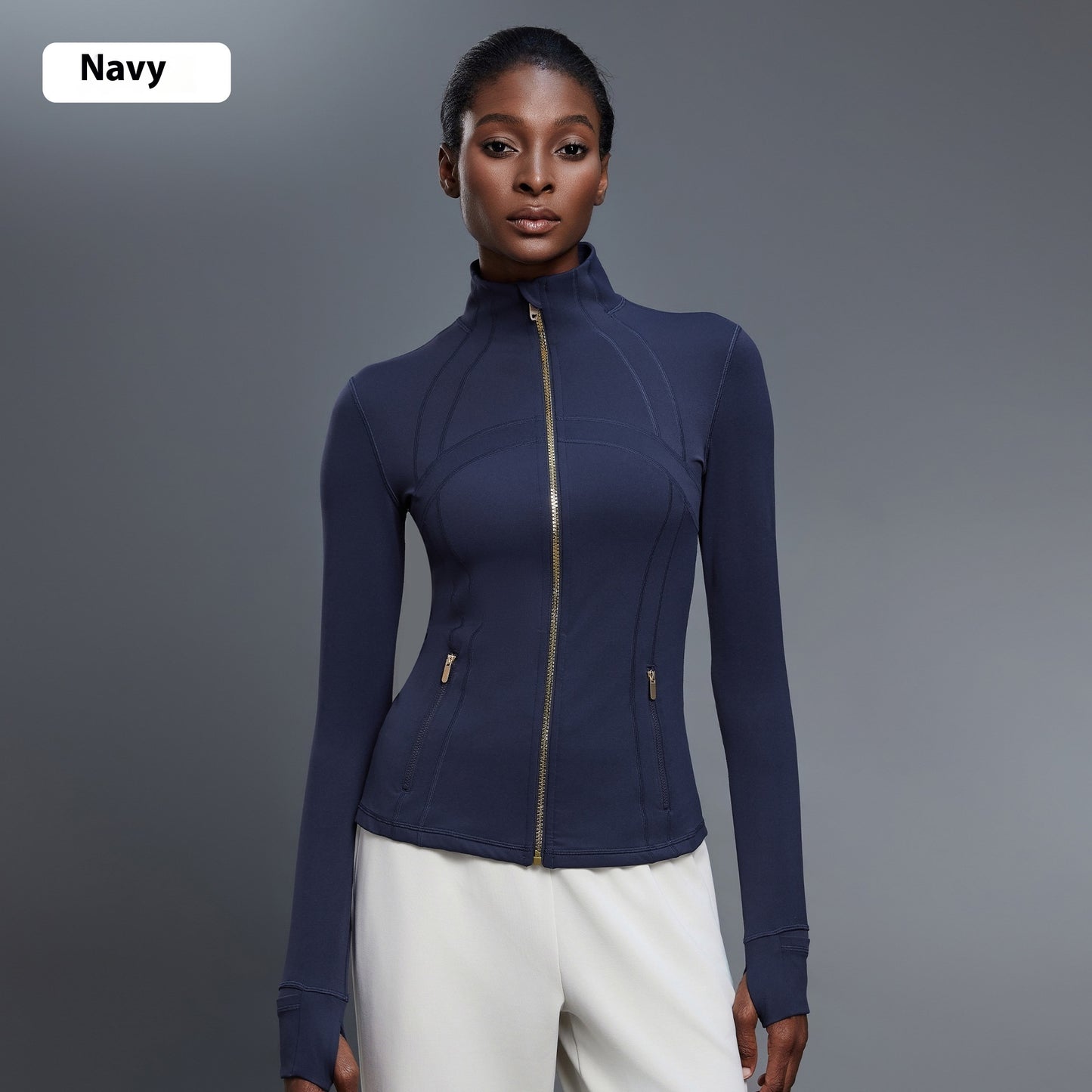 Windproof Stand Collar Yoga Clothes Running Sports Fitness Jacket - Craftklart.store
