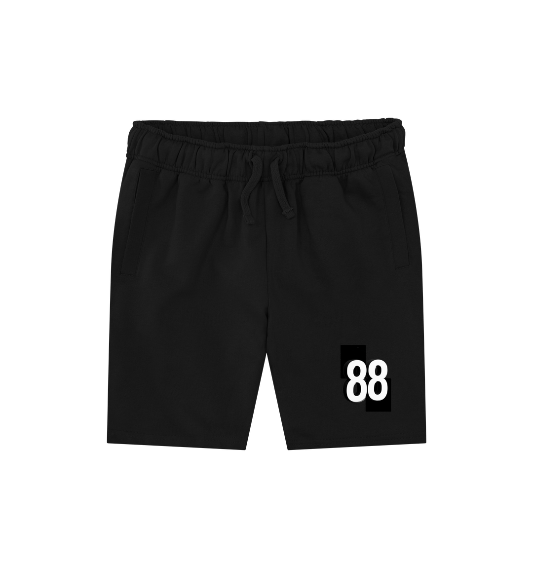 Black Printed Mens Shorts Front