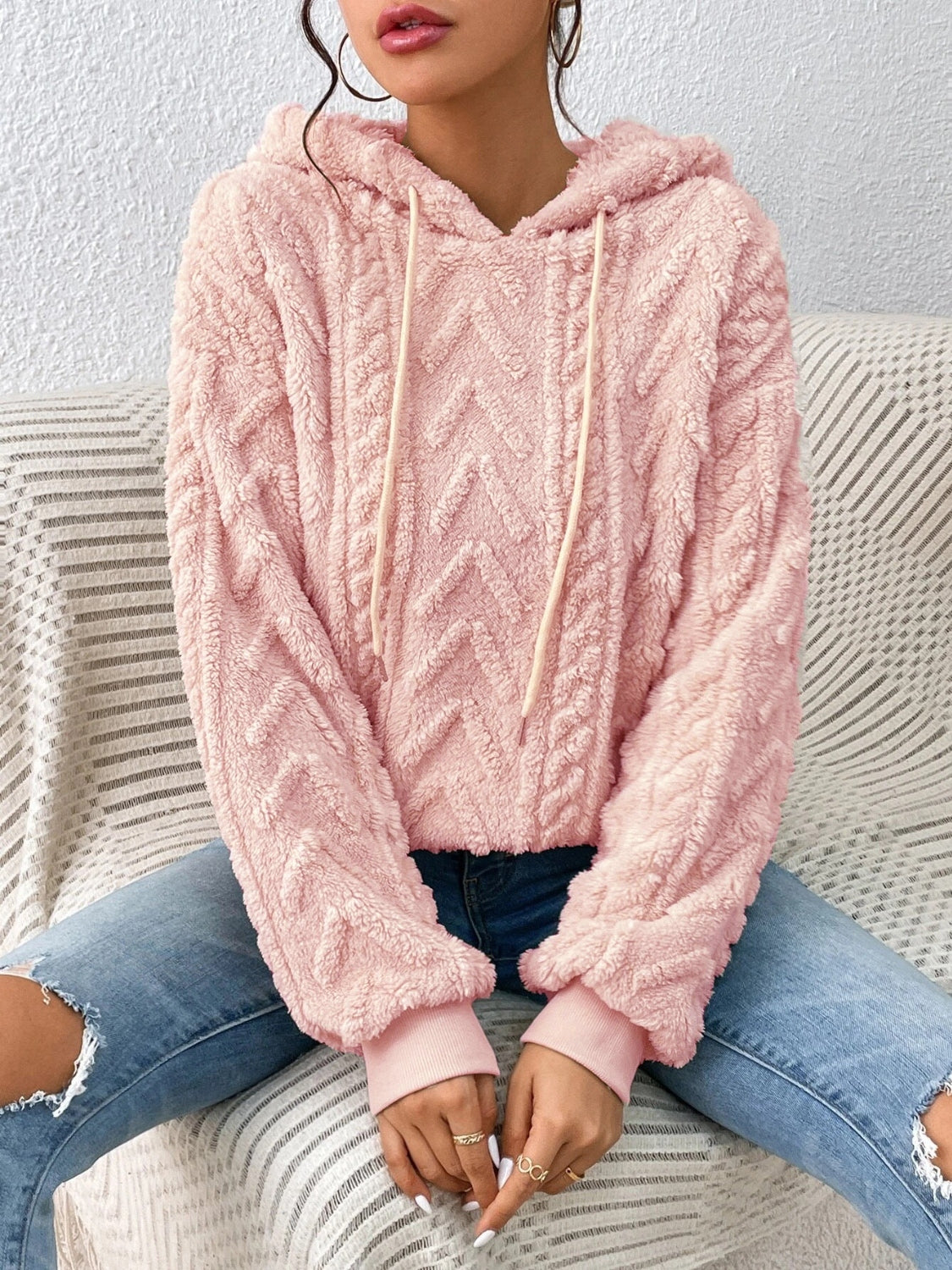 Drawstring Long Sleeve Hoodie - Premium Hoodies from Trendsi - Just $28.74! Shop now at Craftklart.store