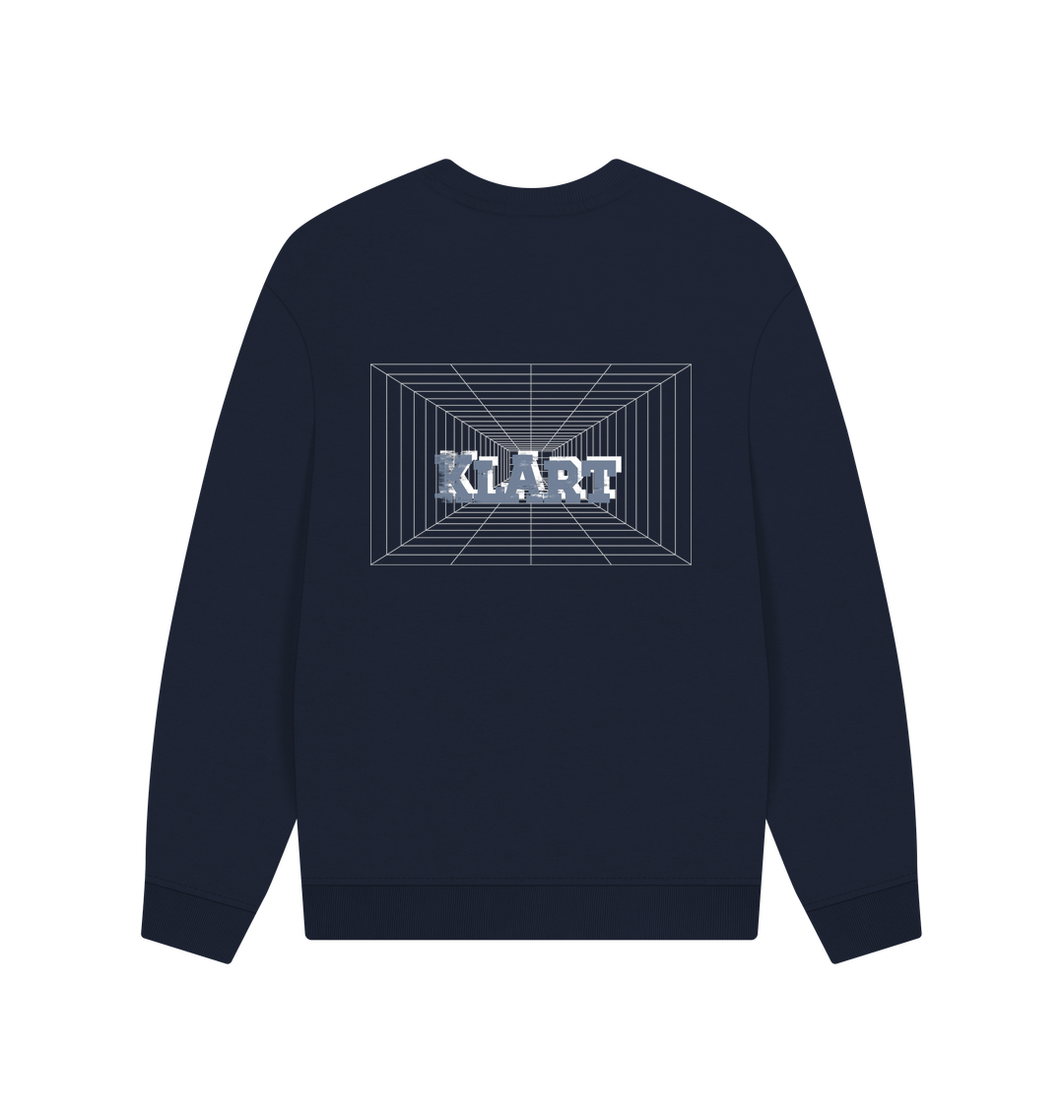 Navy Blue Printed Sweater Back