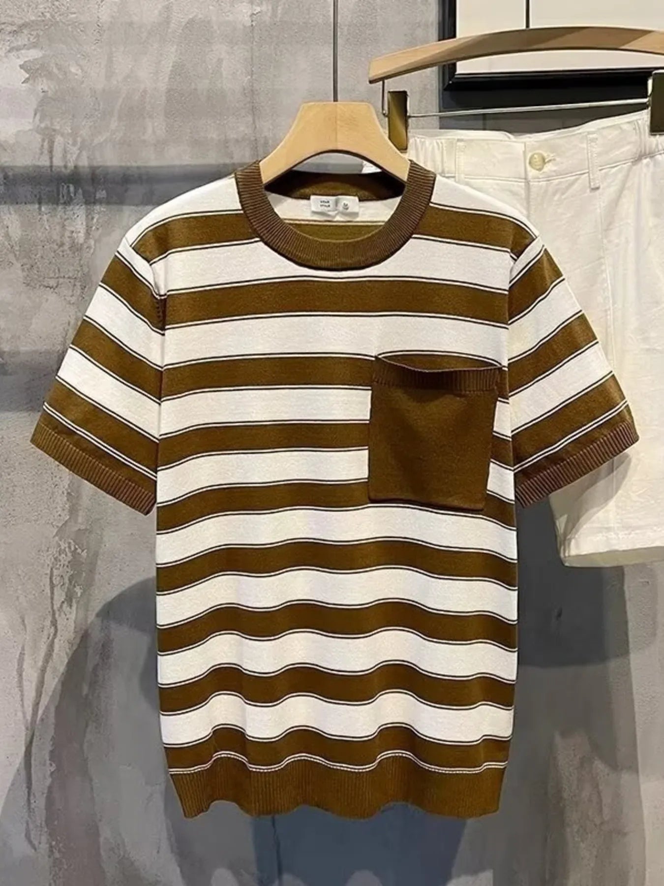 Men's Full Size Classic Striped Pocket T-Shirt Plus Size - Premium T-Shirt from Trendsi - Just $21.85! Shop now at Craftklart.store