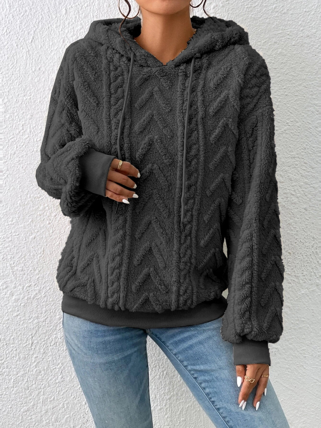 Drawstring Long Sleeve Hoodie - Premium Hoodies from Trendsi - Just $28.74! Shop now at Craftklart.store