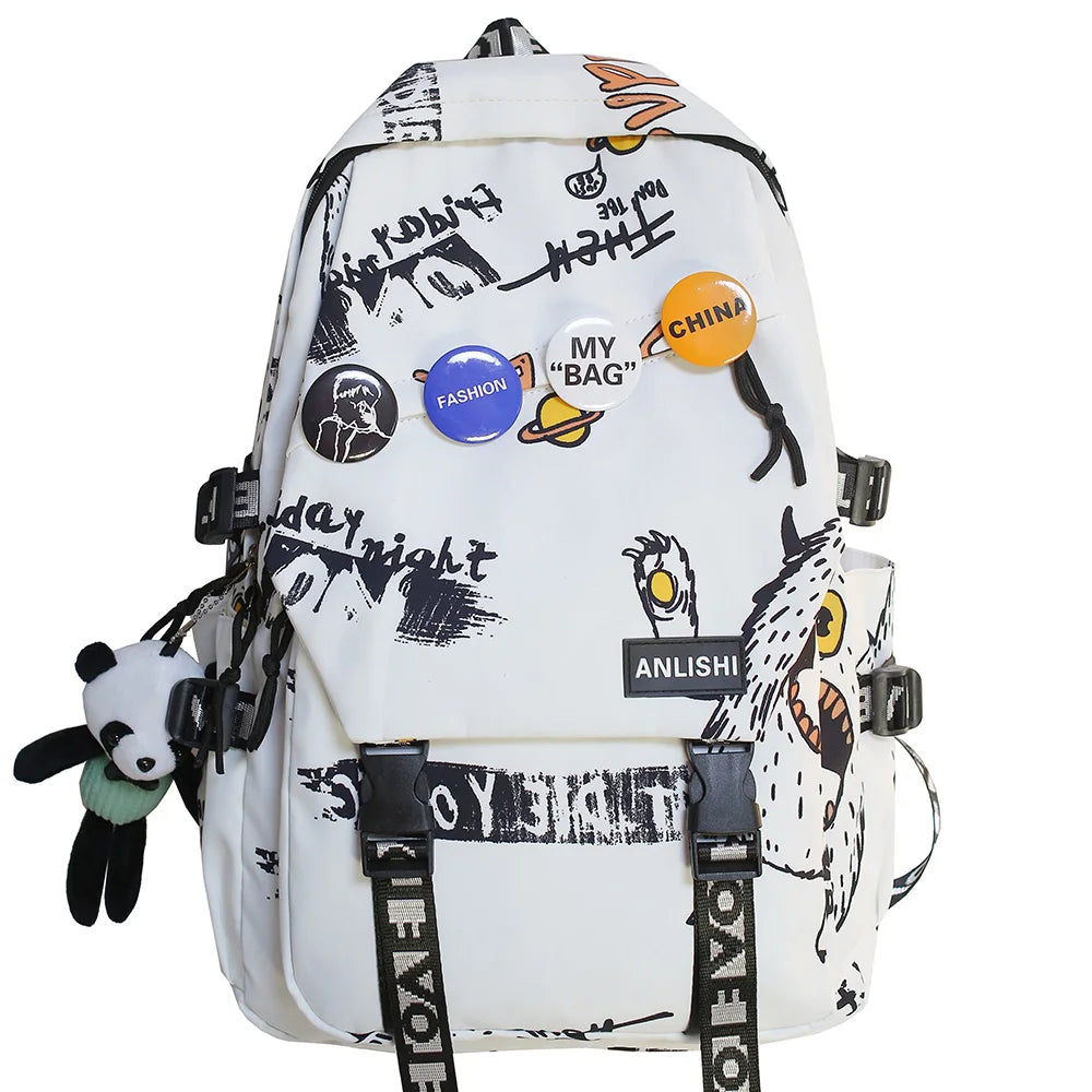 Graffiti Pattern Harajuku Styled Backpack - Premium Backpack from Craftklart.store - Just $22! Shop now at Craftklart.store
