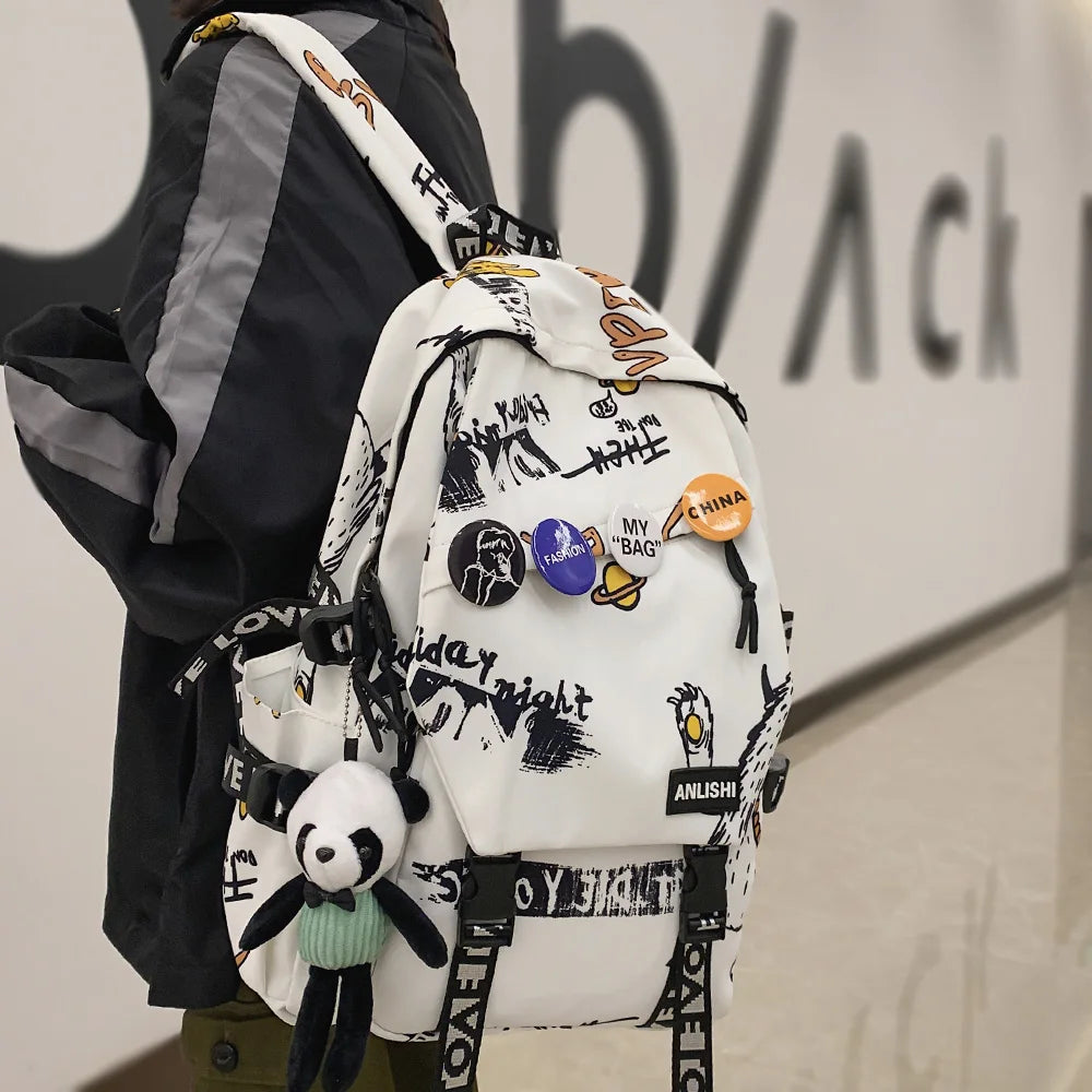 Graffiti Pattern Harajuku Styled Backpack - Premium Backpack from Craftklart.store - Just $22! Shop now at Craftklart.store