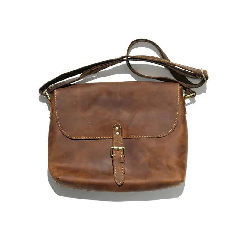 Men's Urban Casual Leather Messenger Bag | Minimalist Streetwear | Craftklart