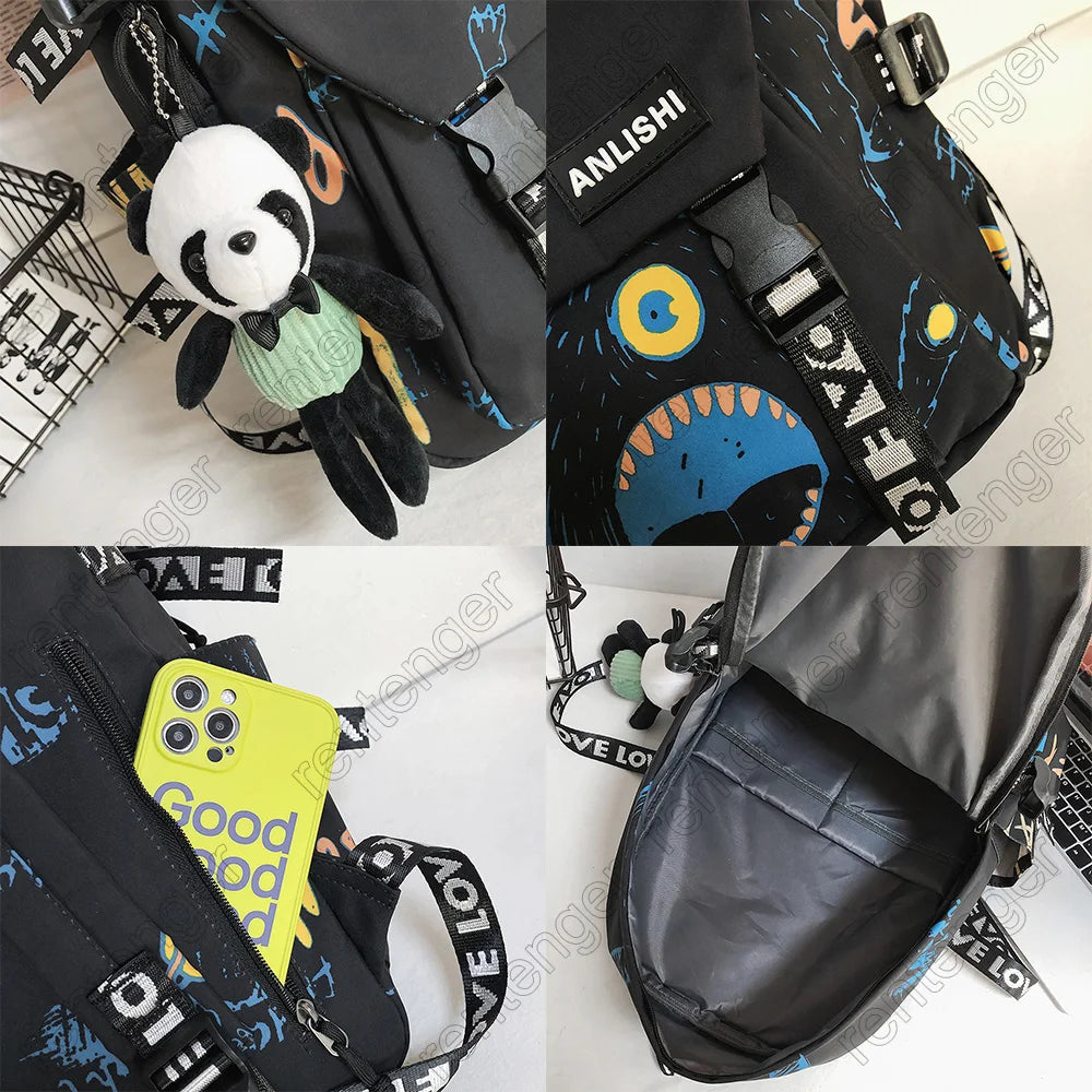 Graffiti Pattern Harajuku Styled Backpack - Premium Backpack from Craftklart.store - Just $22! Shop now at Craftklart.store