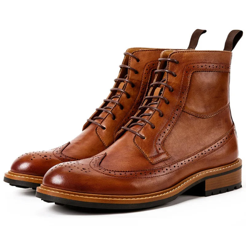 Handmade Men's Lace up Genuine Leather Chelsea Boots - Premium Boots from Craftklart Dropship - Just $132.24! Shop now at Craftklart.store
