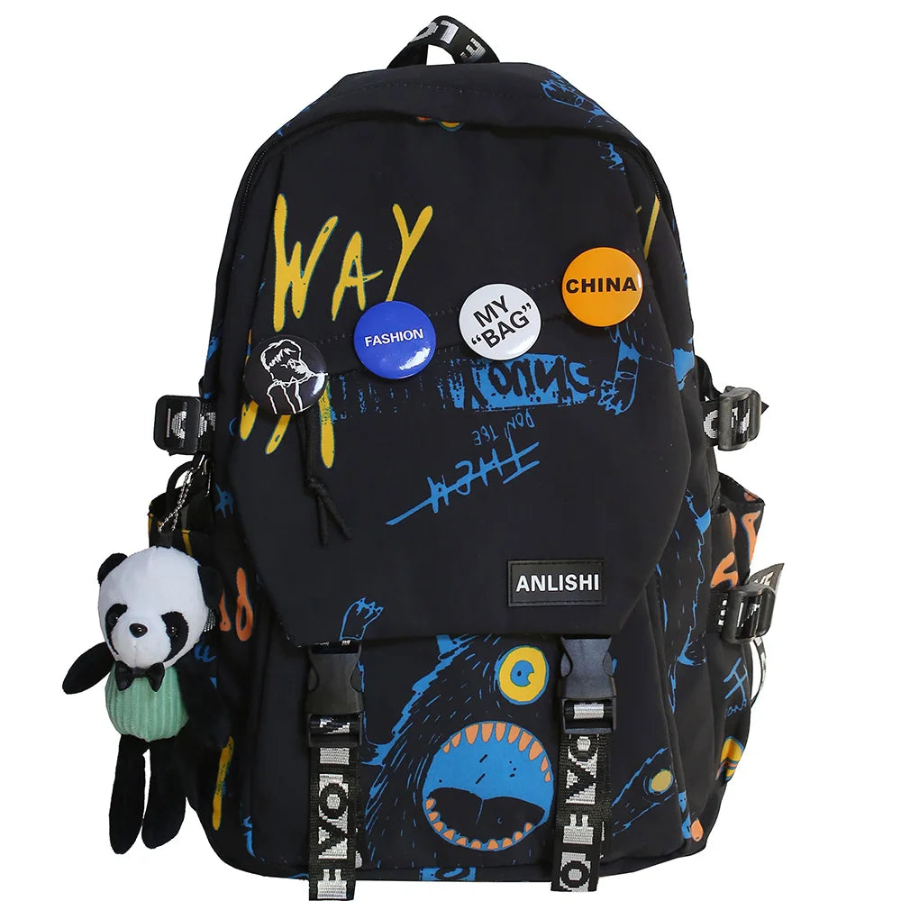 Graffiti Pattern Harajuku Styled Backpack - Premium Backpack from Craftklart.store - Just $22! Shop now at Craftklart.store