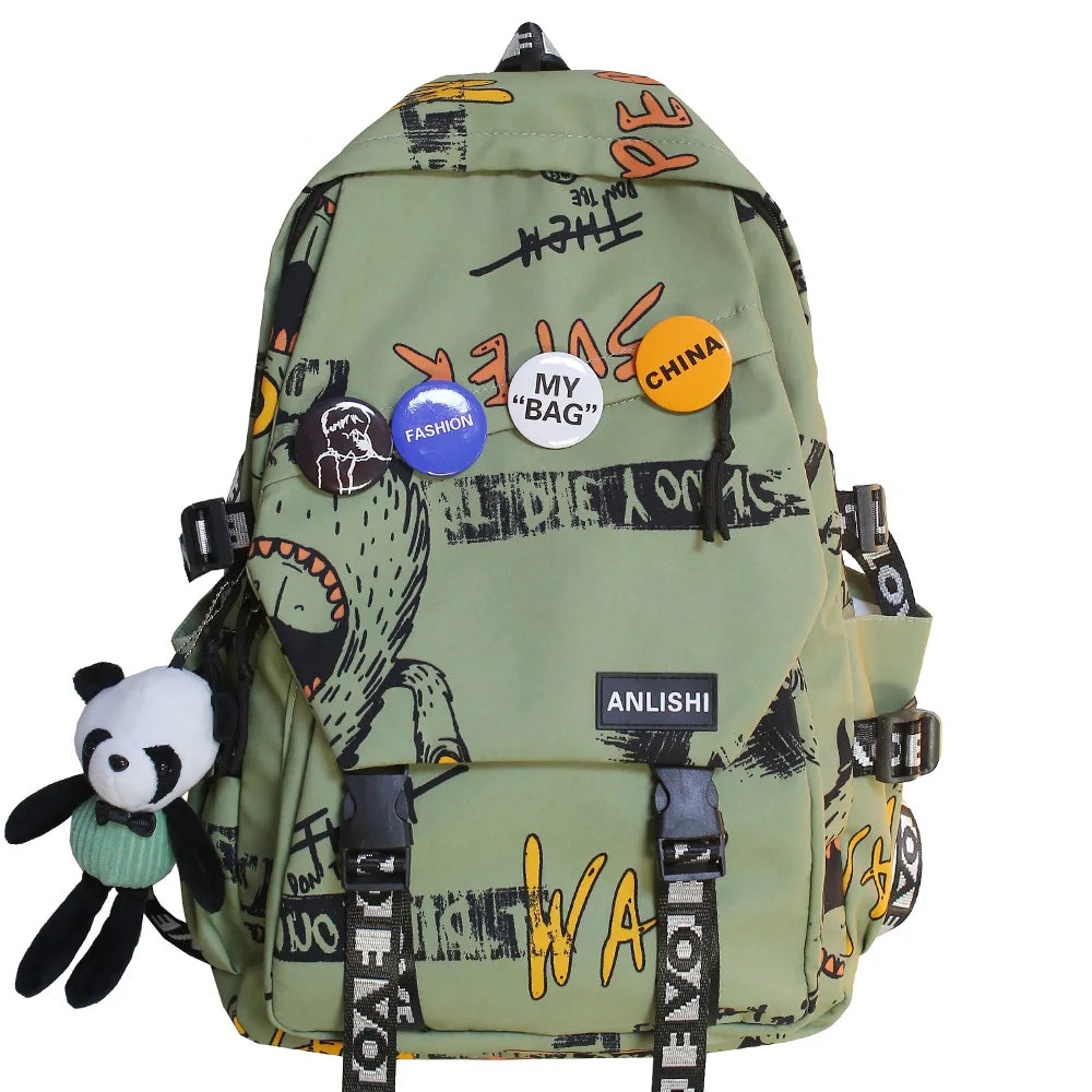 Graffiti Pattern Harajuku Styled Backpack - Premium Backpack from Craftklart.store - Just $22! Shop now at Craftklart.store