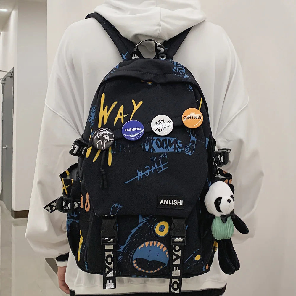 Graffiti Pattern Harajuku Styled Backpack - Premium Backpack from Craftklart.store - Just $22! Shop now at Craftklart.store
