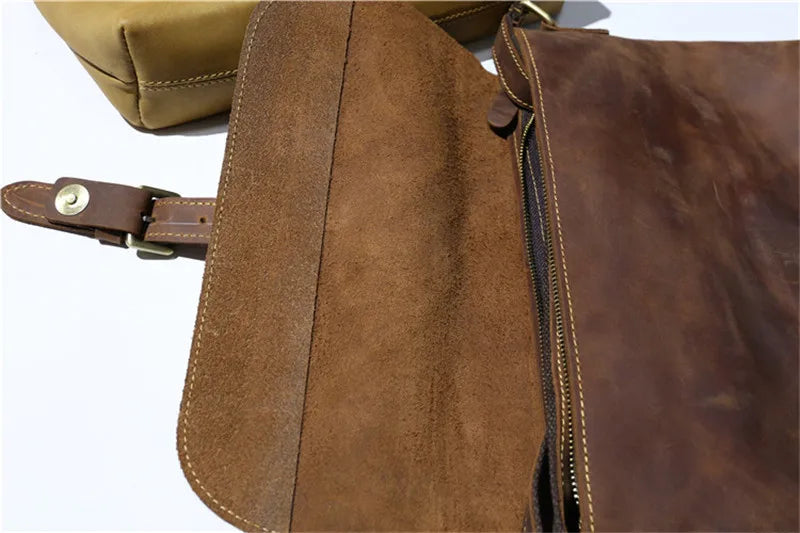 Men's Urban Casual Leather Messenger Bag - Craftklart.store