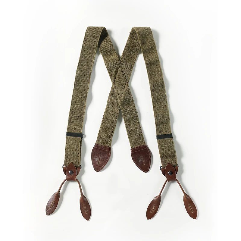 BD-0001 Vintage Cowhide Spaghetti Flexible Shoulder Strap Suspenders - Craftklart.store