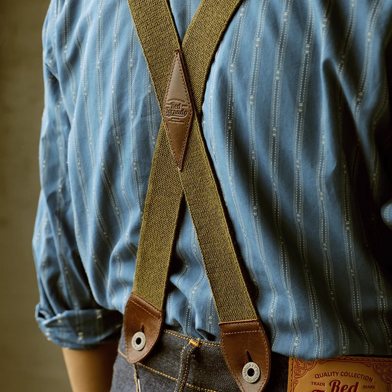 BD-0001 Vintage Cowhide Spaghetti Flexible Shoulder Strap Suspenders - Craftklart.store