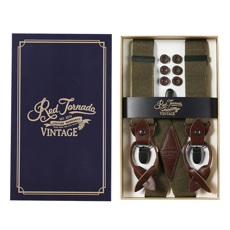 BD-0001 Vintage Cowhide Spaghetti Flexible Shoulder Strap Suspenders - Craftklart.store