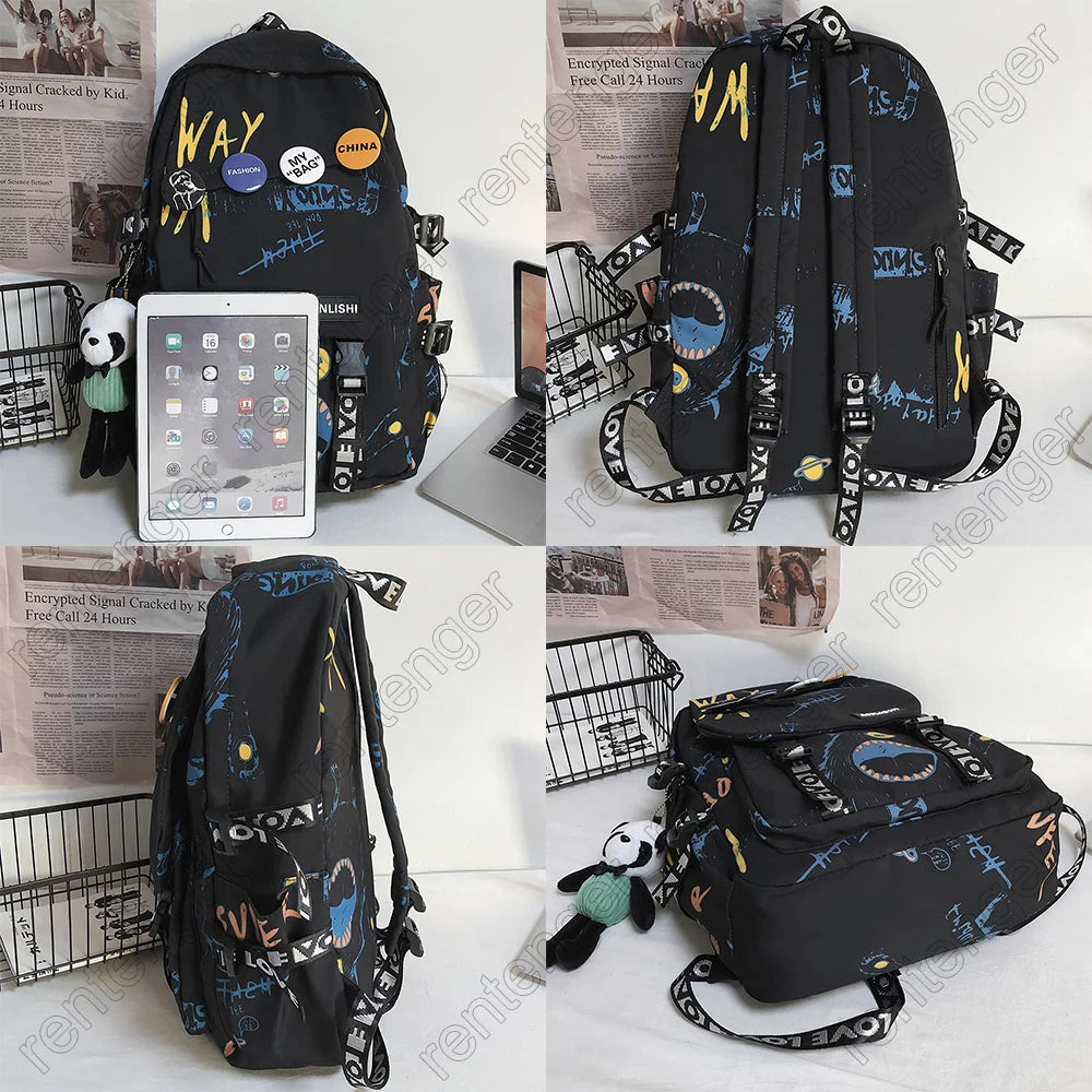 Graffiti Pattern Harajuku Styled Backpack - Premium Backpack from Craftklart.store - Just $22! Shop now at Craftklart.store
