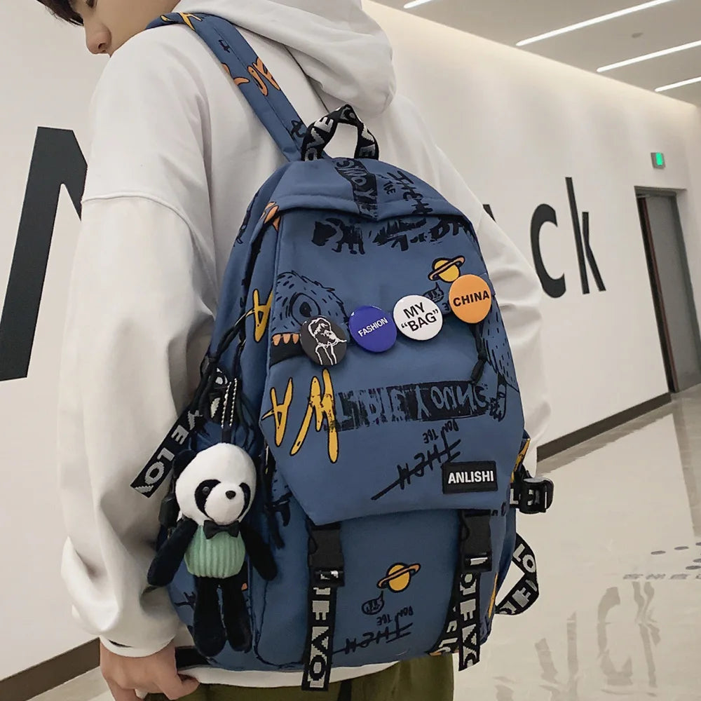 Graffiti Pattern Harajuku Styled Backpack - Premium Backpack from Craftklart.store - Just $22! Shop now at Craftklart.store