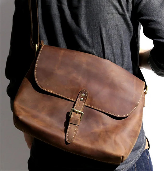 Men's Urban Casual Leather Messenger Bag - Craftklart.store