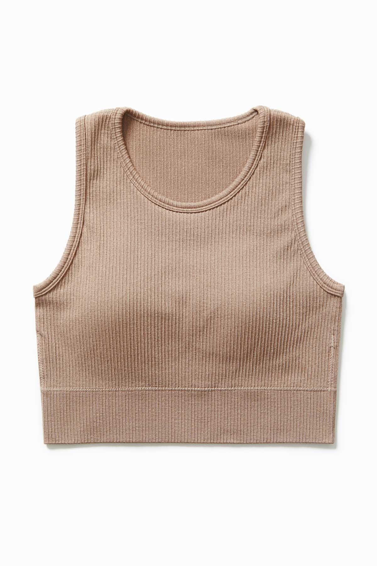 Ribbed Seamless Longline Bra - Craftklart.store