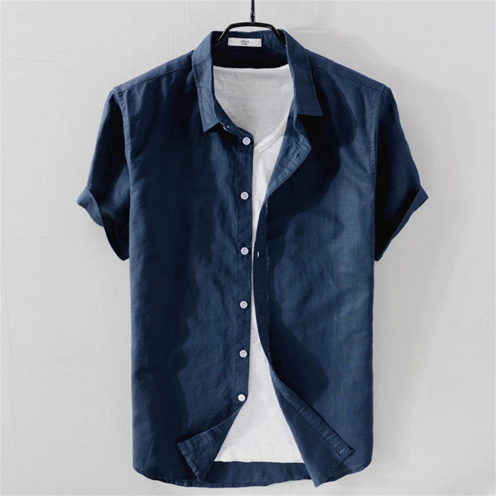 Men's Short Sleeve Breathable Cotton Casual Shirt - Premium Shirt from Craftklart.store - Just $20.53! Shop now at Craftklart.store