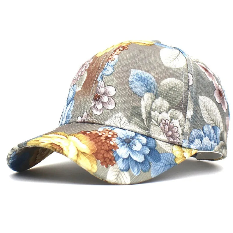 Women's CLIMATE Floral Denim Baseball Cap Hat - Premium Cap from Craftklart Dropship - Just $7.85! Shop now at Craftklart.store