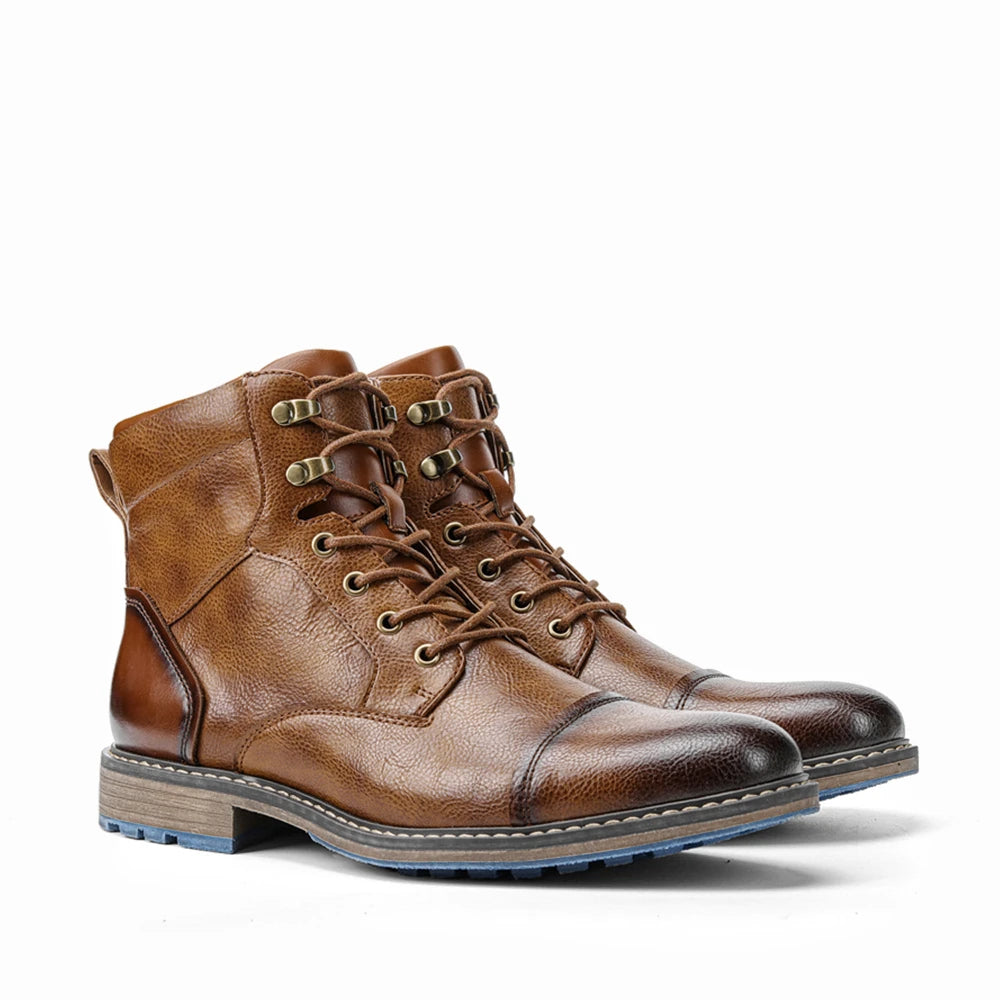 Men Urban Retro Streetwear Leather Boots - Craftklart.store