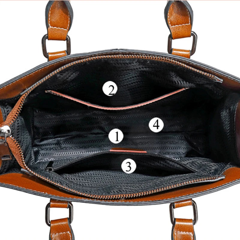 Women's Urban Styled Genuine Leather Top Handle Bag - Craftklart.store