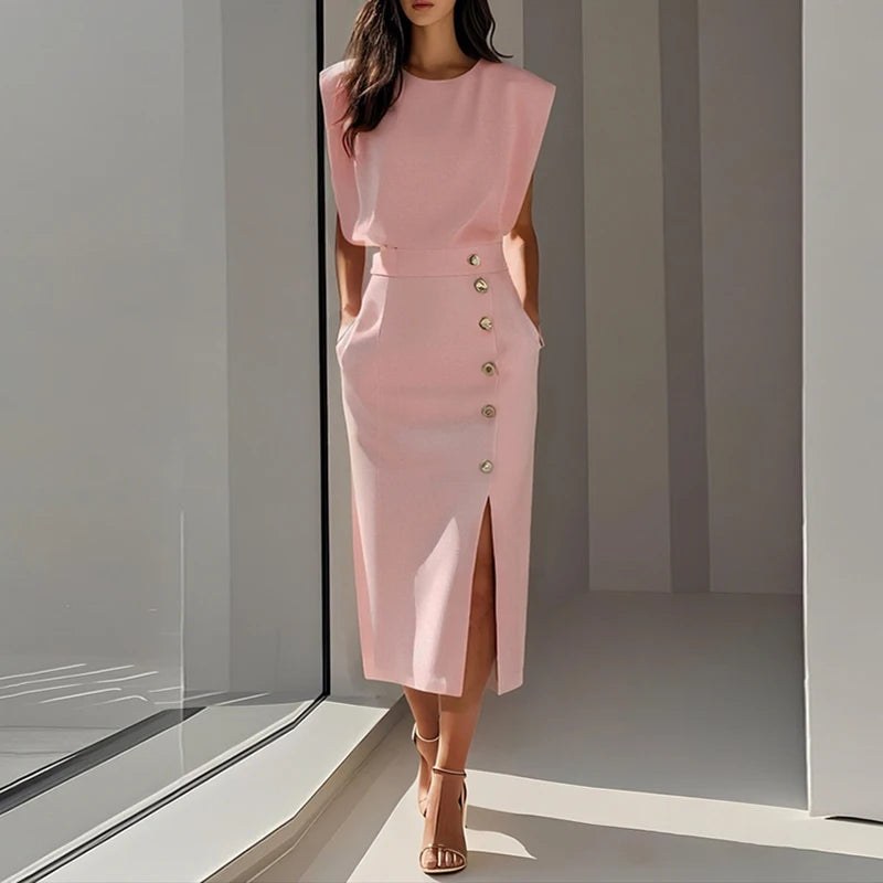 Summer Fashion O Neck Split Women Dress - Craftklart.store