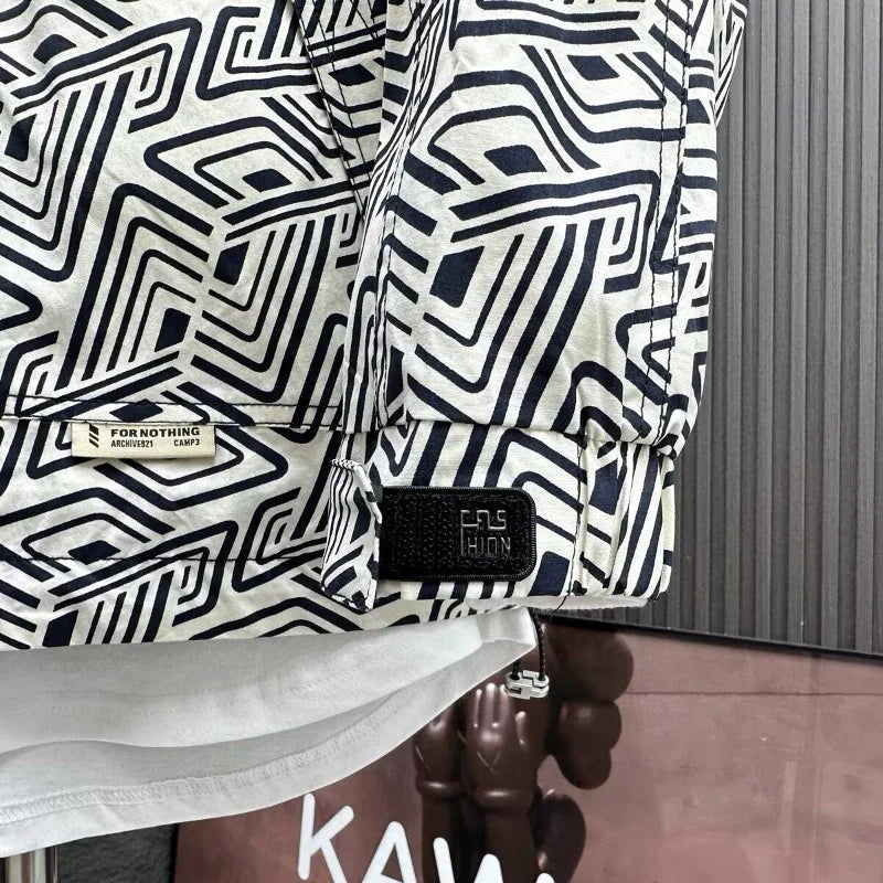 Appliques Print High Street Zipper Hooded Windbreaker Jacket - Premium Windbreaker from Craftklart Dropship - Just $30.73! Shop now at Craftklart.store
