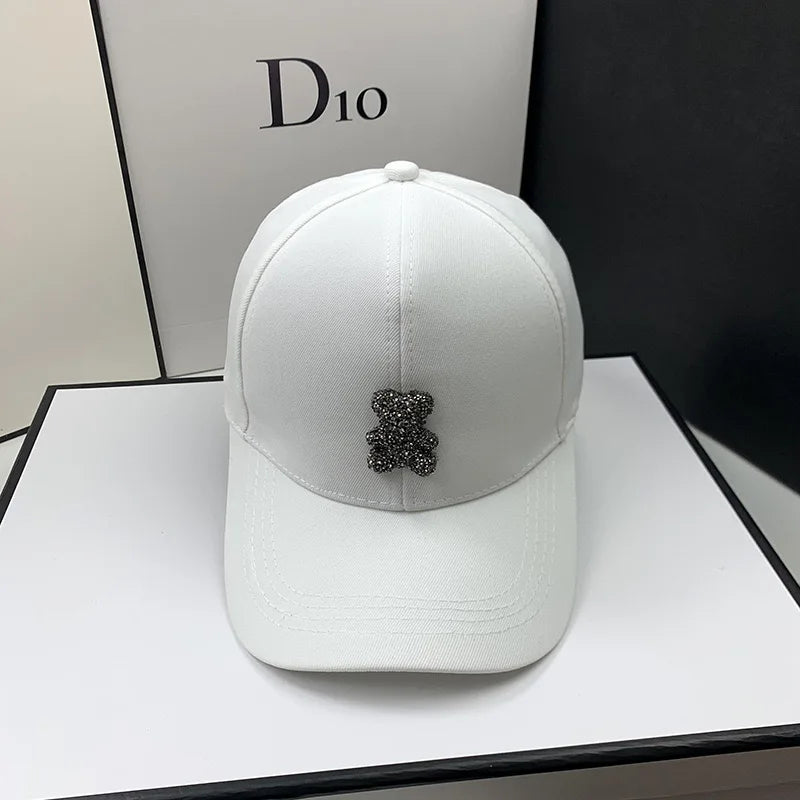 Women Korean Wild Bear Rhinestone Caps
