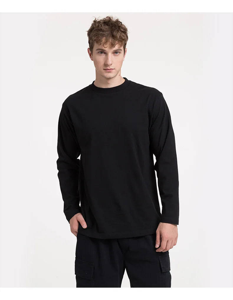 Cotton 100% Long-sleeved Men's T Shirt