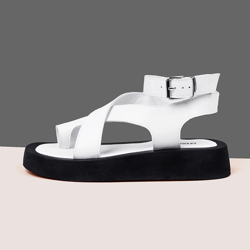 Women Genuine Leather 2025 Summer New Clip Toe Sandals - Premium Sandels from Craftklart Dropship - Just $38.99! Shop now at Craftklart.store
