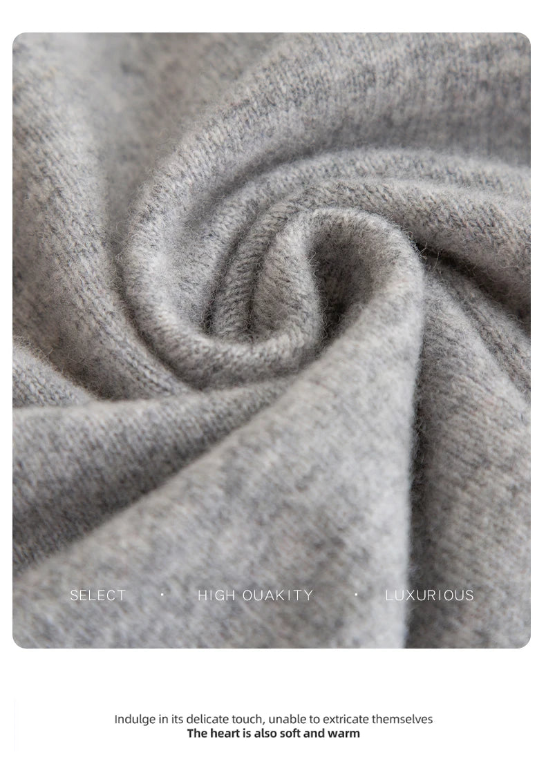 New Fashion Men's 100% Wool Pullover Half-high Collar Sweater - Craftklart.store